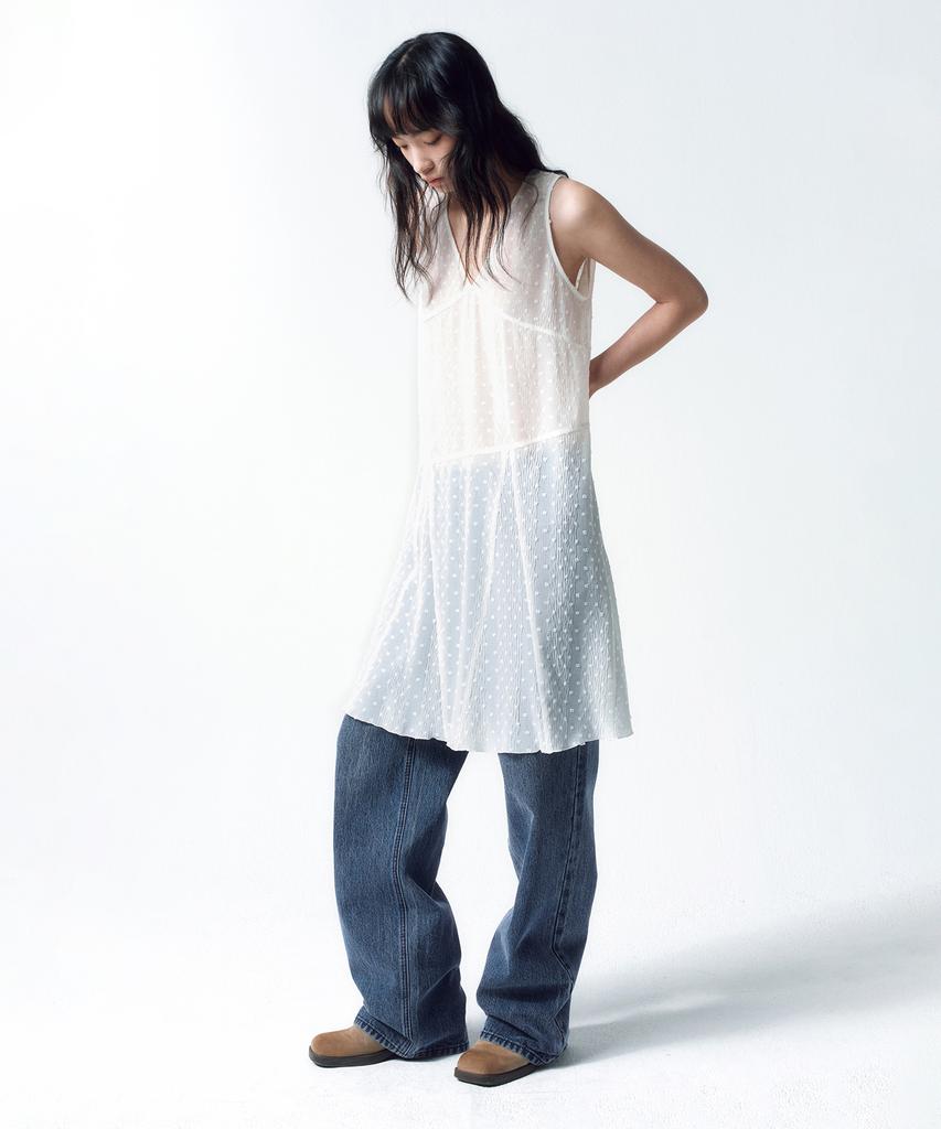 INSILENCE WOMEN Vintage Textured Dress White