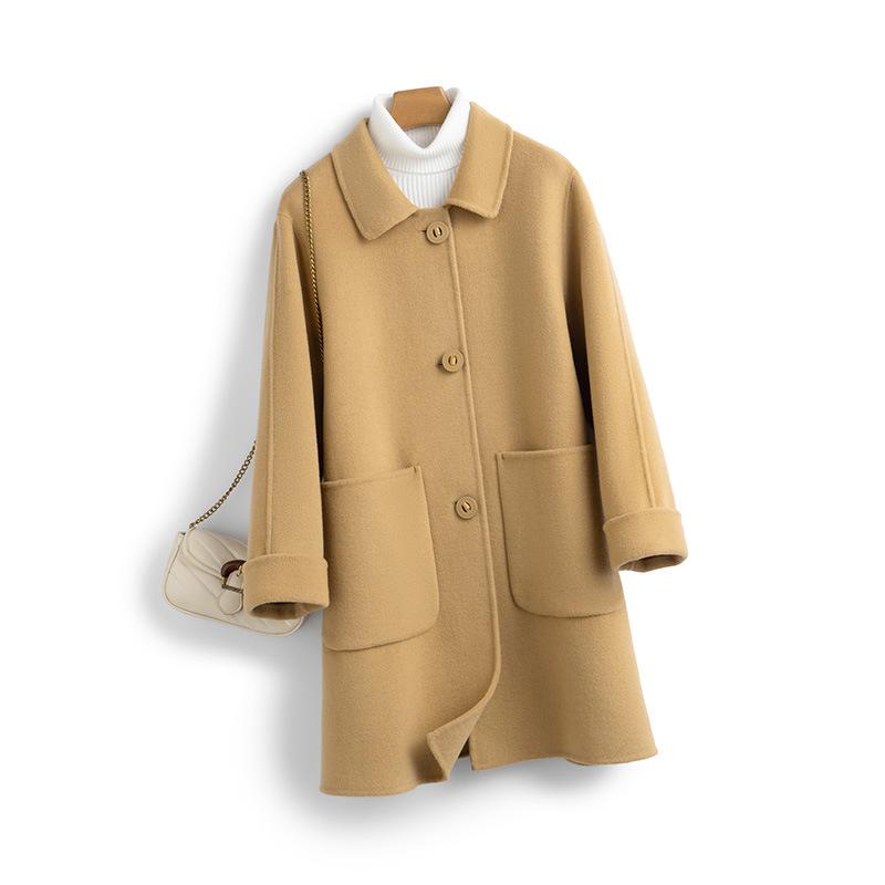 Double-sided wool coat women's medium and long autumn and winter new slim-fit wool coat