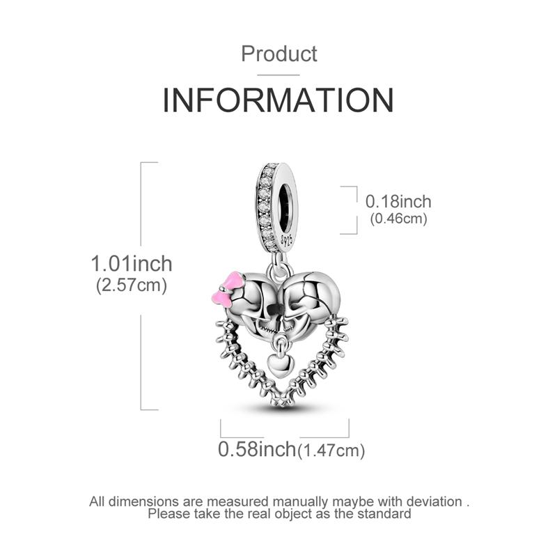 Original Copper Halloween Skeleton Witch Bat Pumpkin Charms Beads Skull Dangle Fit Women Original Bangle Bracelet