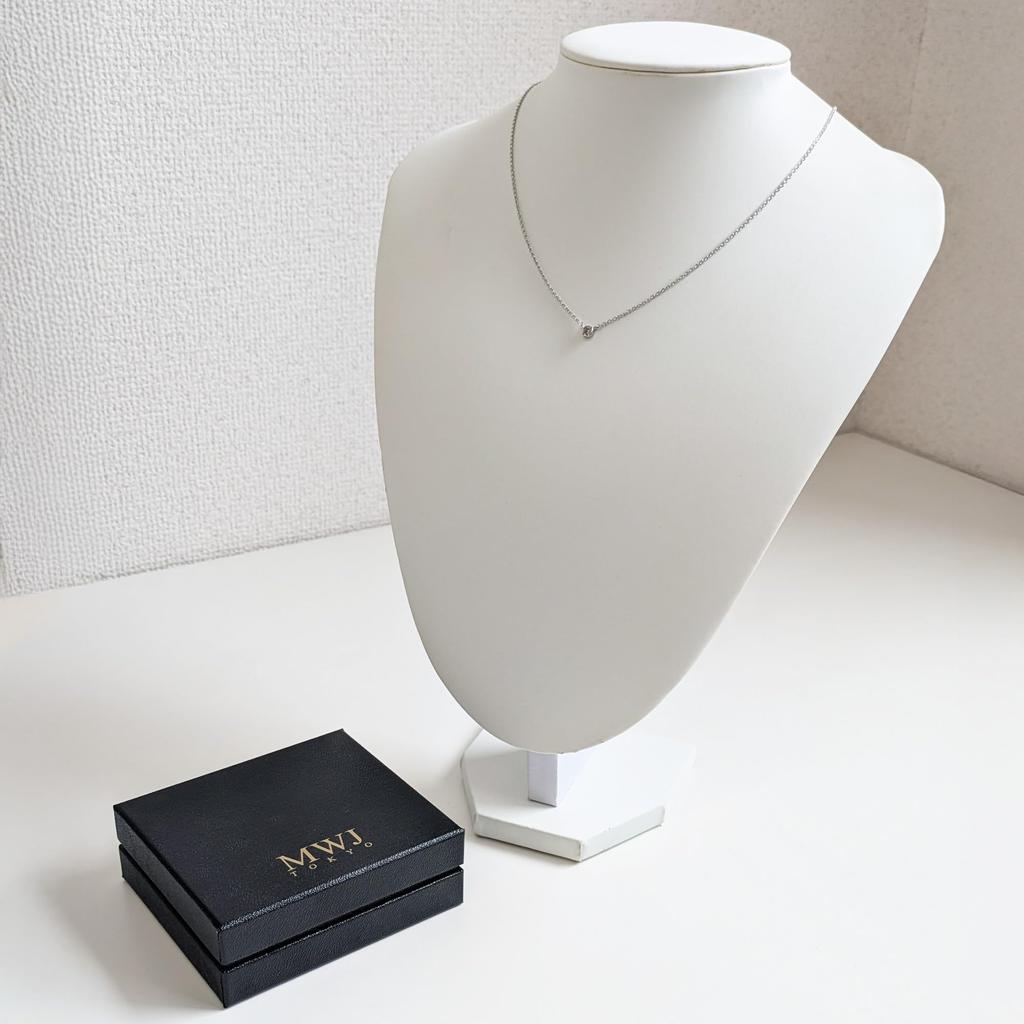 [MWJ TOKYO] Women's Magnetic Necklace, Stylish Single Pendant with Stone, Birthstone, Silver, Casual Jewelry, Gift, Zirconia, Solitaire Necklace