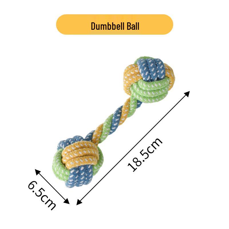 Durable Dog Chew Rope Knot Toy with Double Ear Ball