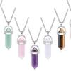 Jade Hexagonal Crystal Pendant Necklace - Multicolor Crystal Sweater Chain
