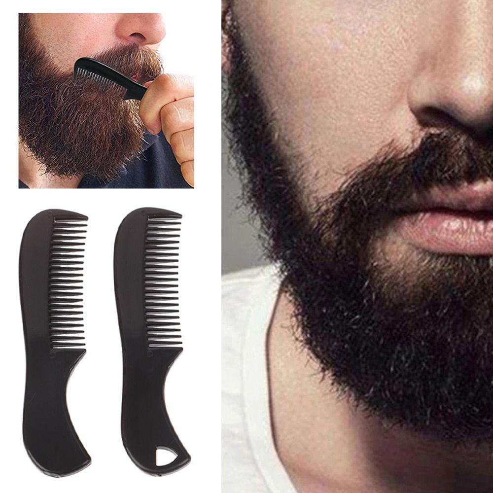 Professional Men Plastic Pocket Combs Anti-slip Black Moustache Combs Mini Beard Comb Barber