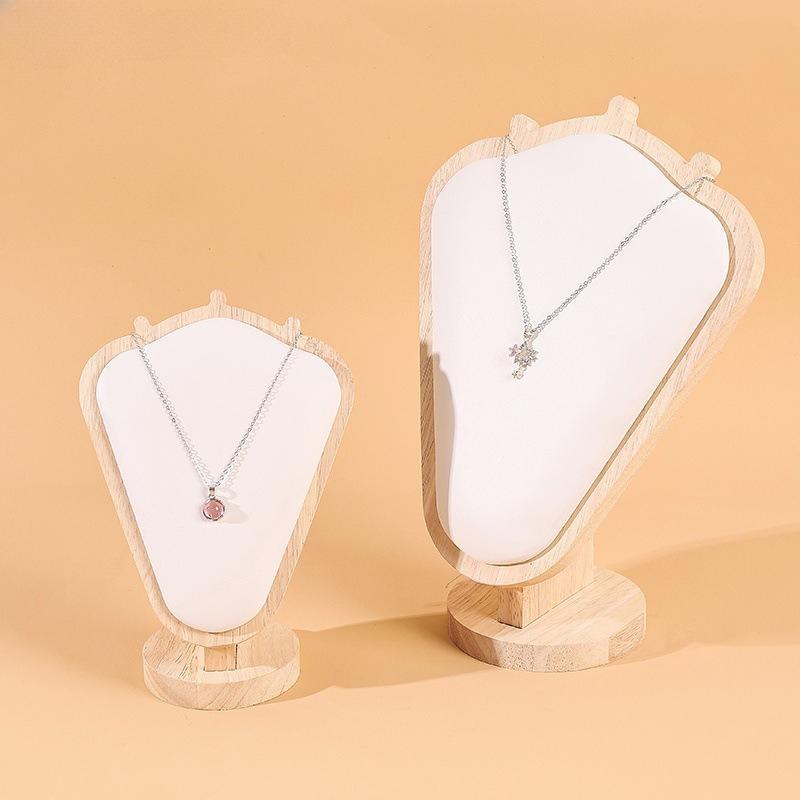 Solid Wood Goat Horn Necklace Display Stand Portrait Neck Mold Jewelry Stand Necklace Jewelry Window Storage Model Stand