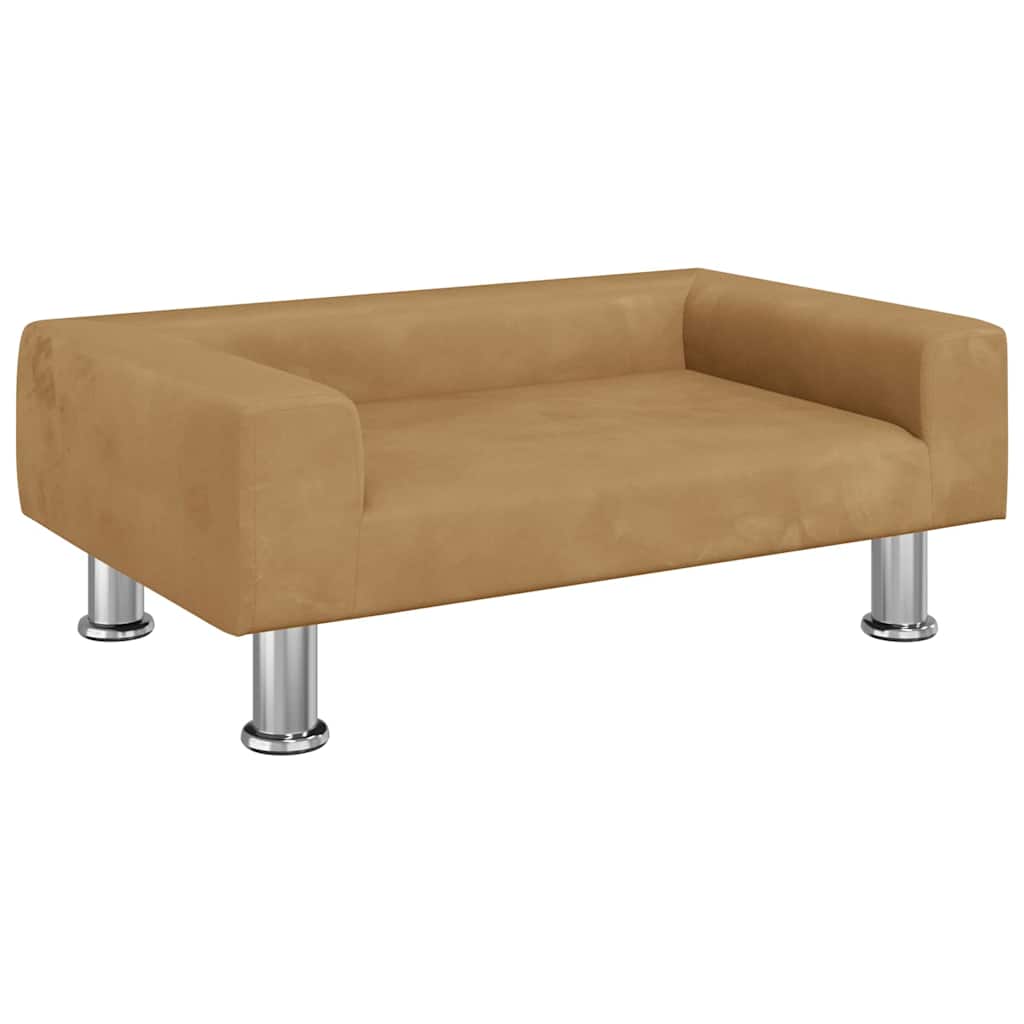 Dog Bed Brown 70x45x26.5 Cm Velvet