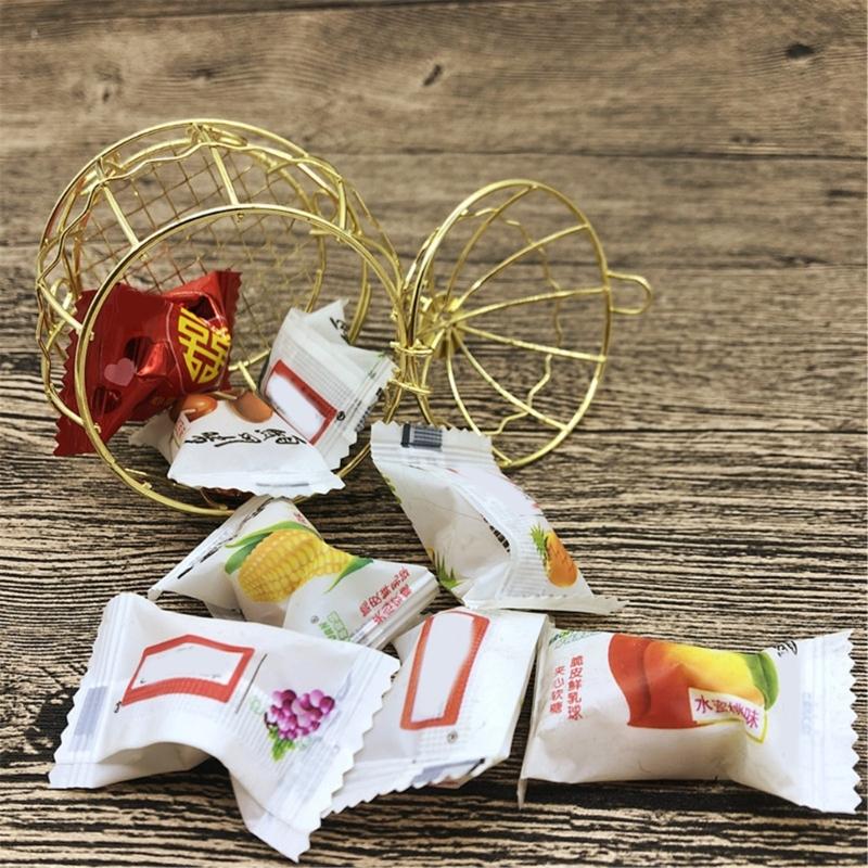 Hohler Vogelkäfig Eisen Süßigkeitenbox Set (Packung mit 6) Vielseitige Aufbewahrungslösung Goldene Aufbewahrungs-Geschenkboxen Elegante Dekoration