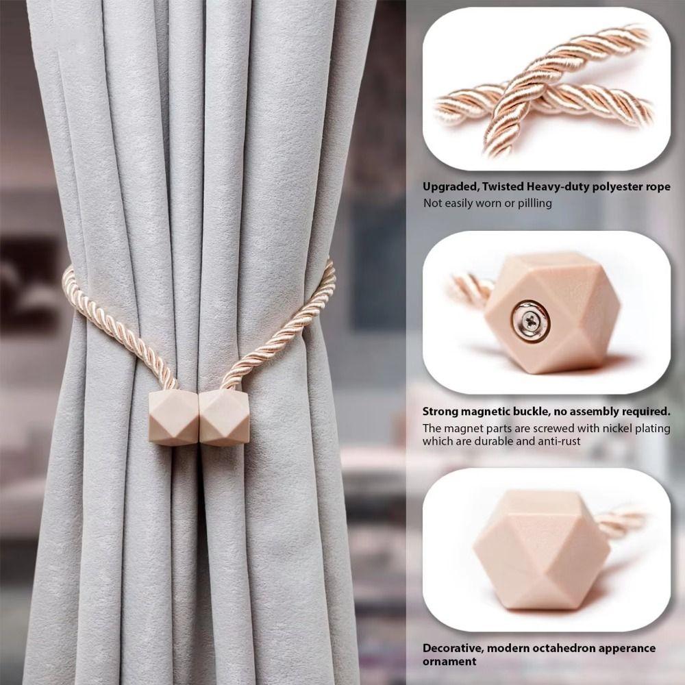 2Pcs INS Window Curtain Buckles Adjustable Magnetic Curtain Strap Curtain Holders  Home Decoration