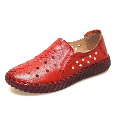 Taglia grande 42 mocassini in pelle di mucca ballerine mocassini da guida scarpe estive da donna con intagli scarpe da passeggio quotidiano da donna