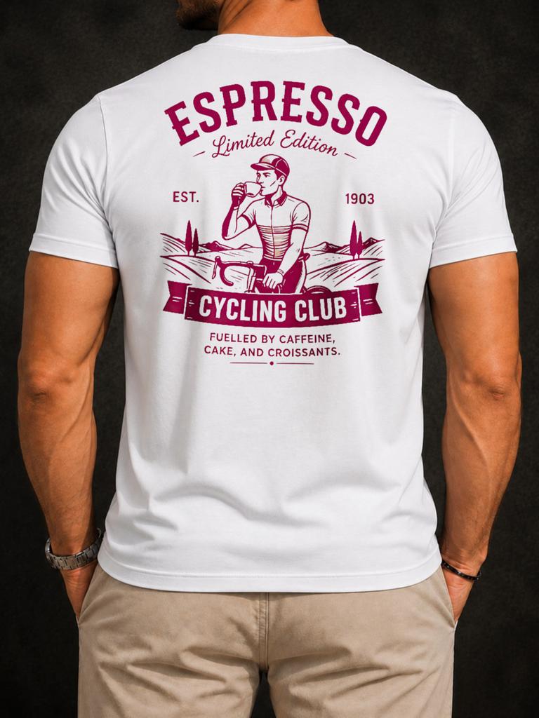 Magenta Espresso Landse Ride Tee cyclist drinking coffee rolling scenery and espresso club Unisex All T-Shirt