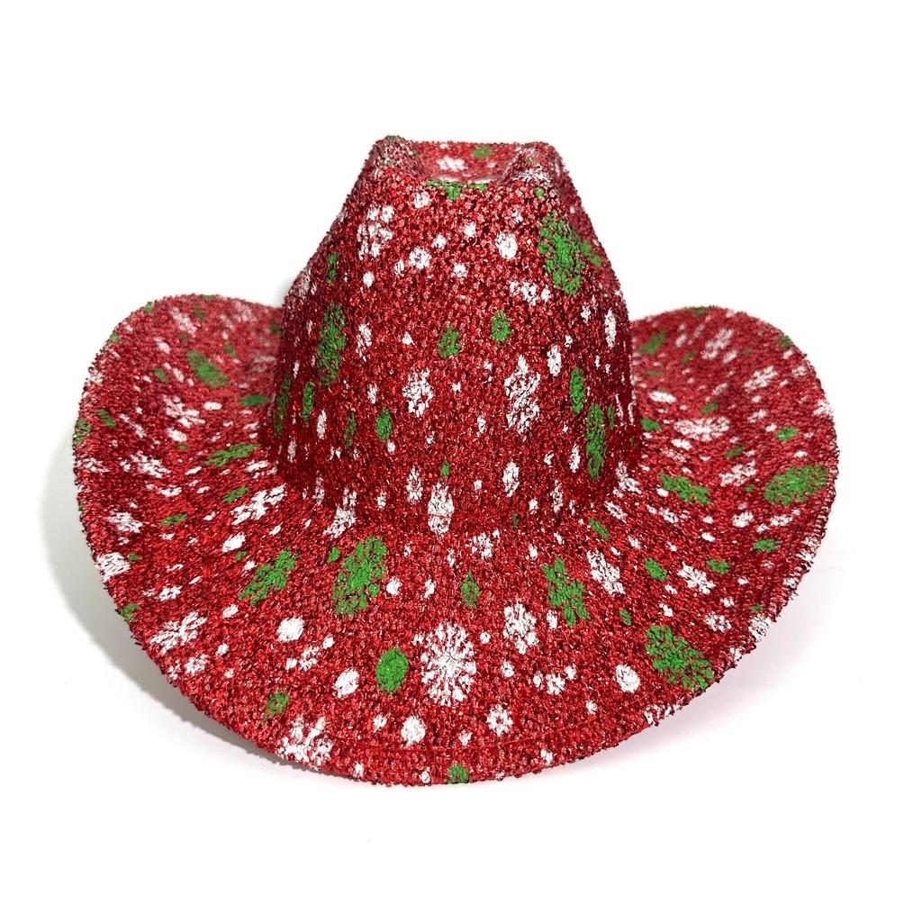 Hot-selling Christmas Party Snowflake Top Hat European and American Holiday Party Western Cowboy Hat