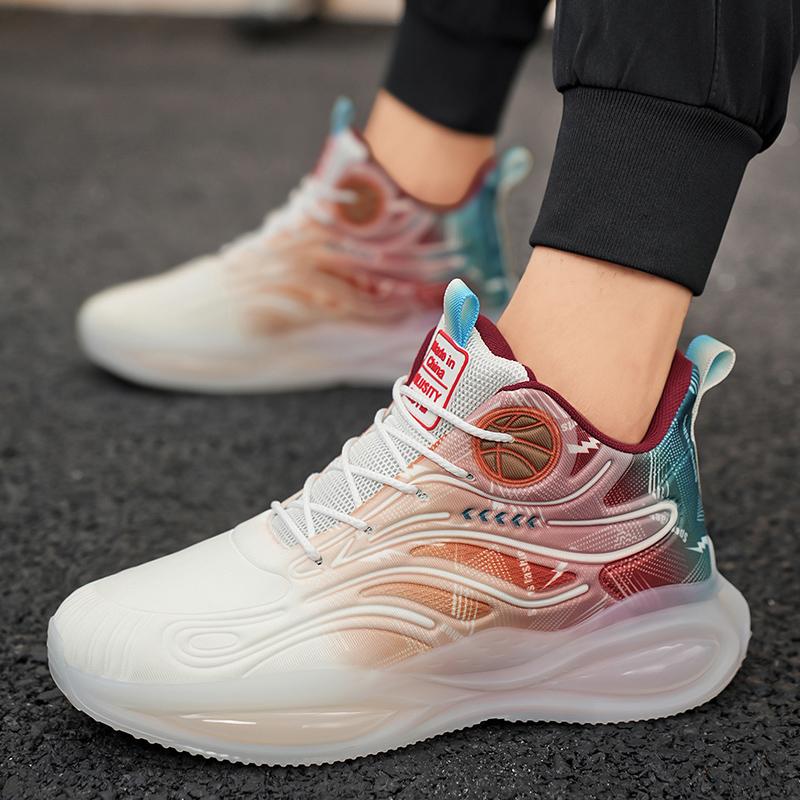 Men’s Sports Shoes Running Sneakers Summer Students Plus Size Basketabll Shoes Thick Sole Shoes High Top