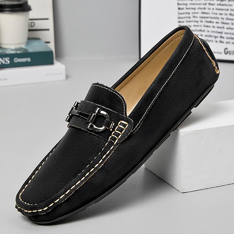 Scarpe Casual da Uomo in Pelle Mocassini Leggeri Slip-on Comodi Scarpe da Guida