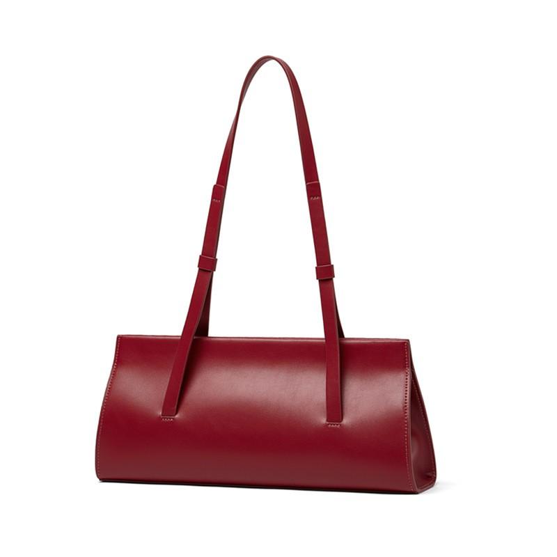 Genuine Leather Baguette Shoulder Bag Women