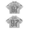 RogueWave Y2K T Shirt American Fashionable Breathable Splicing Loose Football Jersey Streetwear Casual Breathable Unisex Short Sleeve Top