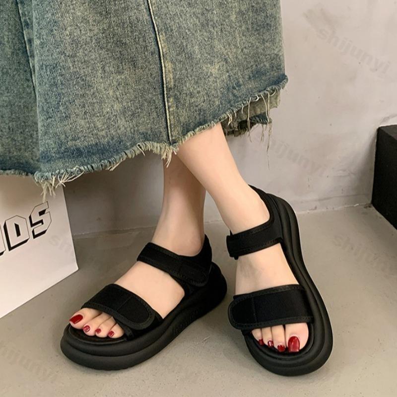 Fashion Thick Soled Roman Style Casual Sandals for Women 2025 New Summer Soft Soled Comfortable Versatile Shoes Open Toes Beach Sandals