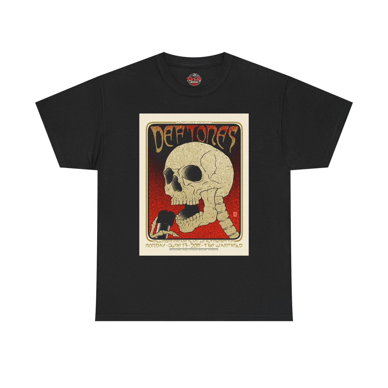 Deftones Jun 13 The Warfield San Francisco CA Retro Concert Poster T-Shirt XXXXL