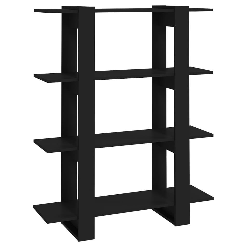 Bookshelf Room Divider Black 100x30x123.5 cm