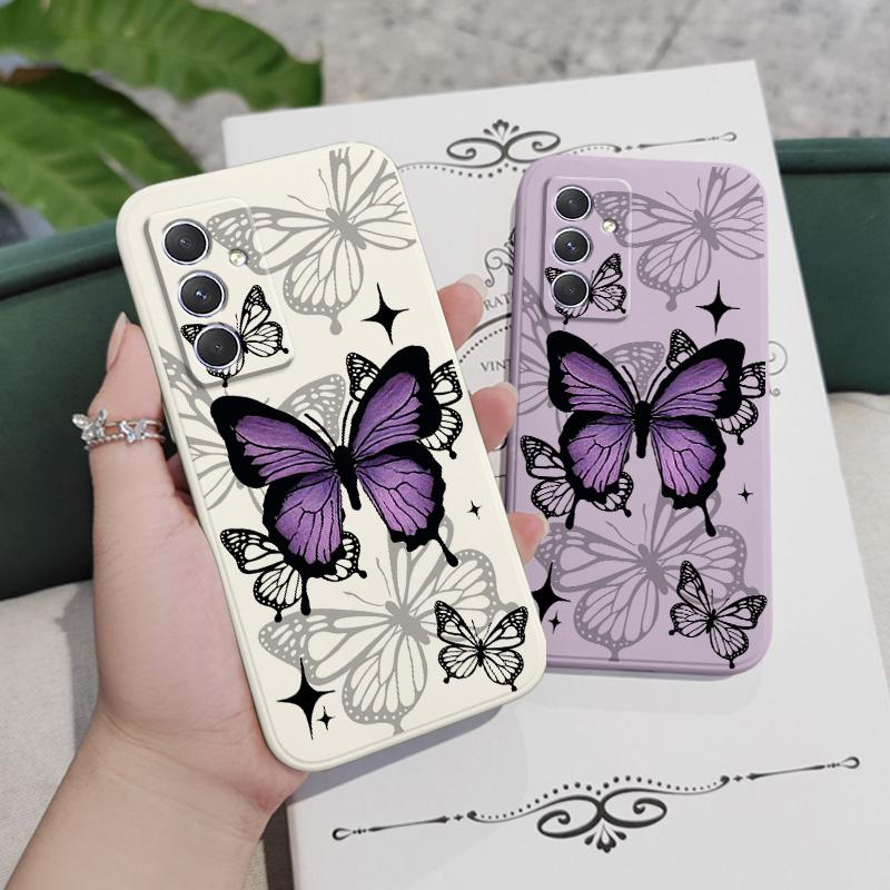 Flying Butterfly Phone Case For Samsung Galaxy A17 A55 A35 A25 A16 A15 A06 A05 A05S A54 A34 A24 A14 A04 A04S A04E 4G 5G Cover