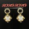 Vintage Classic Clover Pendant Earrings With Light Luxury Fragrance Japanese Korean Fashion High Grade Studded