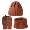 Winter Warm Knitted Set European and American Men's and Women's Thickened Warm Knitted Hat Neck Glove Three Piece Set