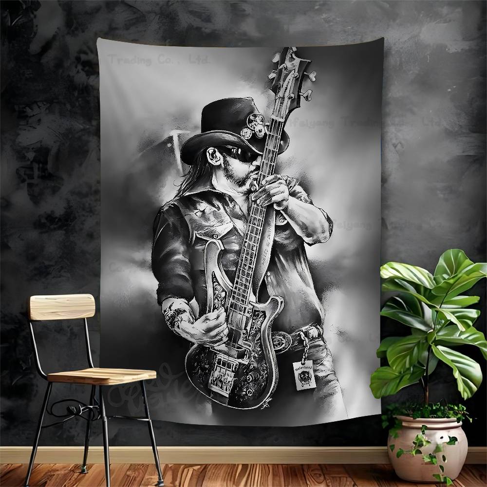Singer LLemmyKilmister Druk Artystyczny na Gobelinie Tani Hippisowy Dekor Ścienny Boho Gobeliny Ścienne Sztuka Mandali Dekoracja Domu