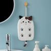 1Pc Wall-mounted Cute Cat-shaped Footprint Embroidery Suitable for Kitchen and Bathroom Hand Towels and Face Towels