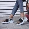 Men Women Summer Sports Sneakers Breathable Leopard print Sneaker Walking Fitness Sport Shoes Chunky Platform Height Increasing Loafers Elastic Tra...