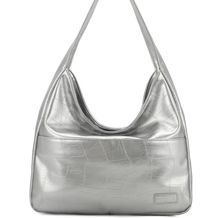 Large Capacity Bag Women 202 Spring And Summer Soft Leather Bucket Bag Commuter Tote Bag College Student Class Shoulder Bag