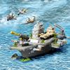 Children's Aircraft Carrier Toys Set with Military Action Figures, Aircraft Toys, Military Tanks, Helicopters and Fighter Jets