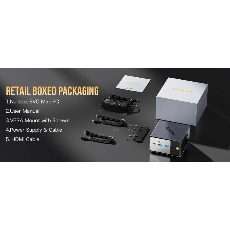 GMKtec EVO-X1 AMD Ryzen AI 9 HX370 Mini PC 12 jader 24 vláken 32 GB LPDDR5 1TB SSD Herní počítač s AMD XDNA 2 NPU Mini PC