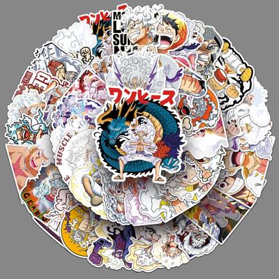 50 Pegatinas Graffiti Luffy de Cinco Niveles Dibujos Animados Cómic Japonés One Piece Decoración Decorativa Vaso de Agua Pegatinas para Carcasa de Teléfono Móvil