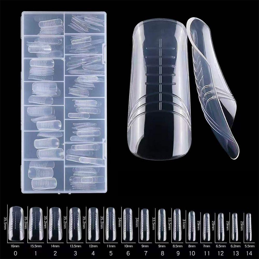 150Pcs Reusable Full Cover Nail Tips Transparent Space Nail Forms NEW French Tip Forms  Nail Art