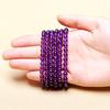 Amethyst Three-Turn Beaded Crystal Bracelet
