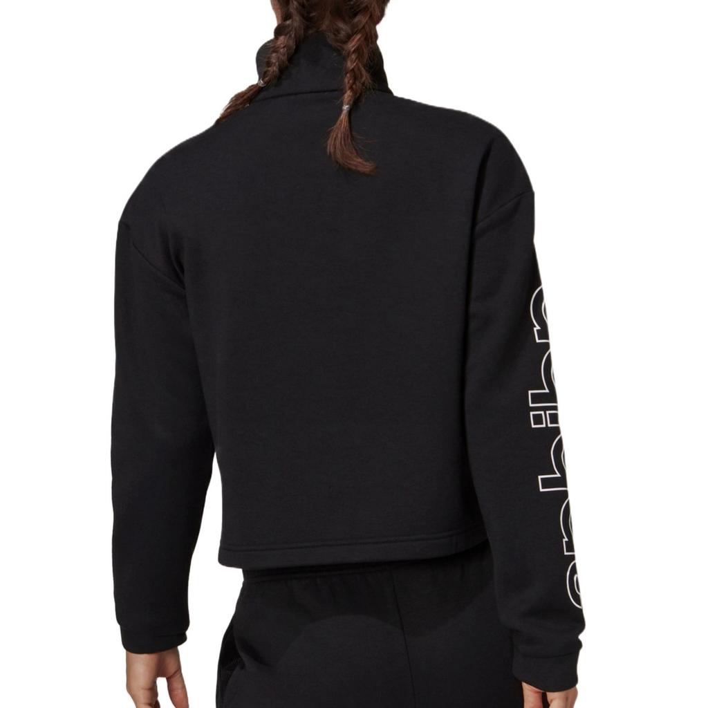 Adidas ESSENTIALS PRIMEGREEN COMFOR Fleece Lined Athleisure Loose Fit Half Zip Semi Open Collar Long Sleeved Sweatshirt H09267