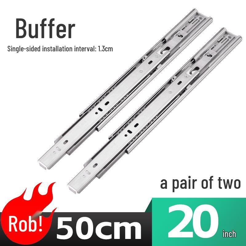 Stainless Steel Soft-Close Drawer Slides: Three-Section, Self-Opening, Silent Runners