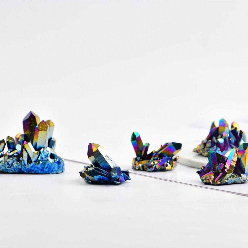 Helbredende krystaller regnbue titan krystall klynge stein ornamenter Reiki stein prøve mineral