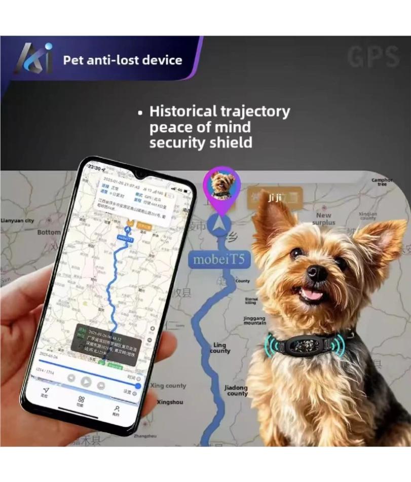Echtzeit GPS Haustier Tracker Halsband, Geo-Zaun Anti-Verlust Gerät, IP67 Wasserdicht 30 Tage Akkulaufzeit für Hunde/Katzen