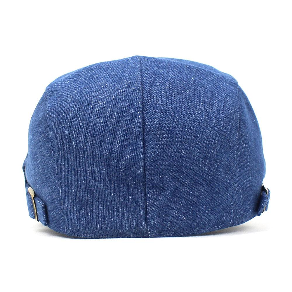 Washed denim hat men's and women's fashion denim beret cap forward hat