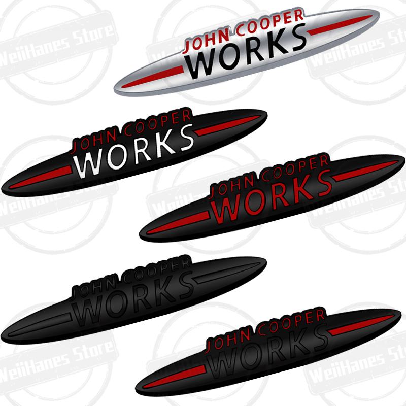 Metallo Per John Cooper Works Mini Cooper S JCW R56 R57 Countryman Clubman Paceman Adesivo Griglia Emblema Badge Carrozzeria Posteriore Bagagliaio Auto