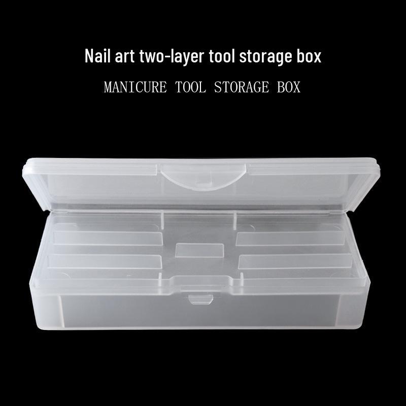 Frosted Multi-Functional Double Layer Storage Box for Nail and Tattoo Pens