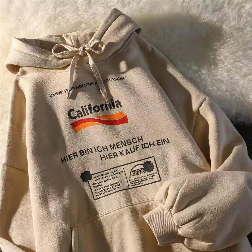 Women's Retro Oversized Fleece-Lined Hoodie - Autumn/Winter Streetwear Jacket