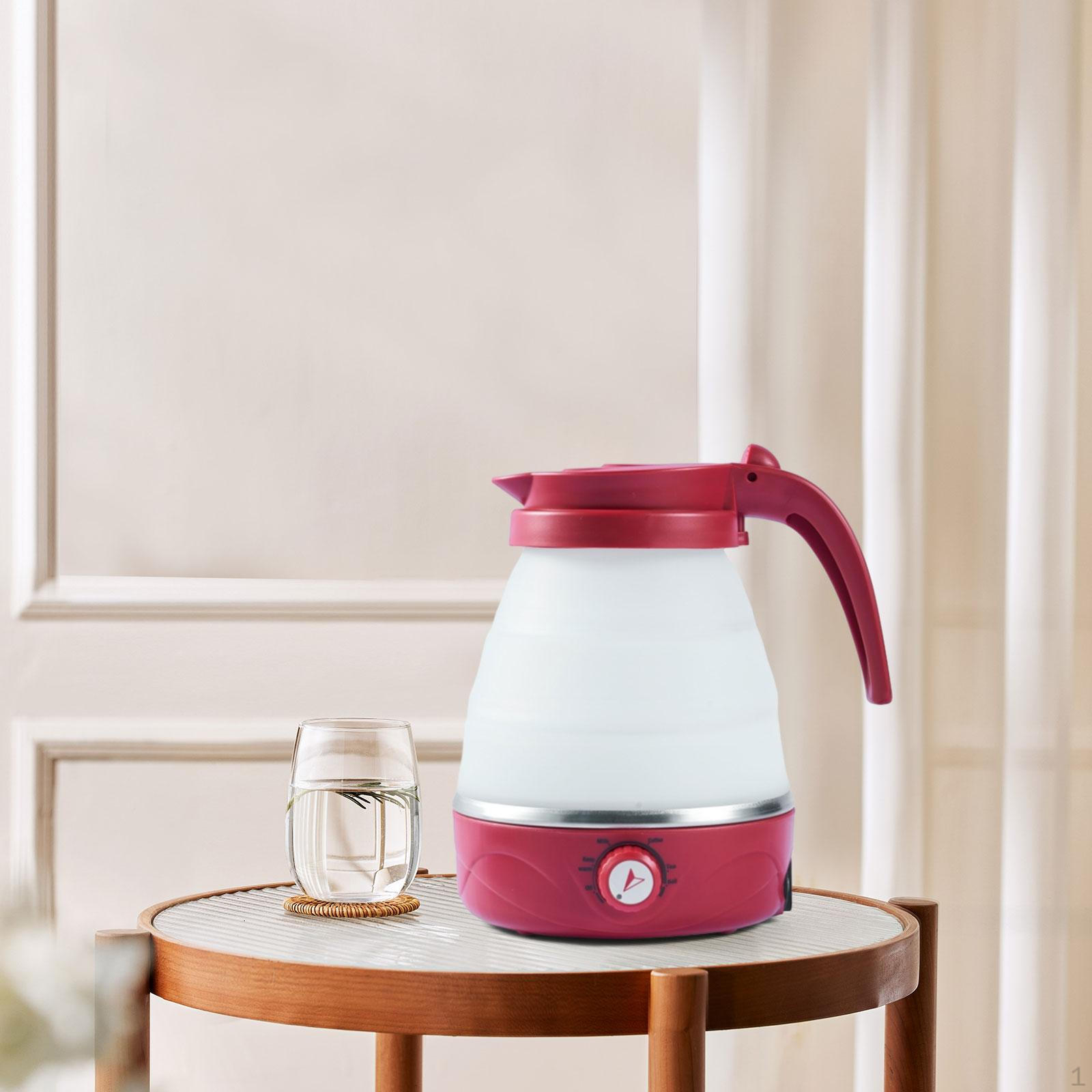 

Travel Folding Electric Kettle Adjustable Tea Pot for Brewing Coffee Camping White червоний