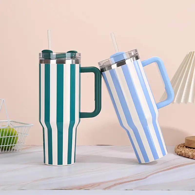 40oz Thermal Bottle With Straw Handle and Lids Drinkware Hot Cold Stainless Steel Thermos Portable Car Coffee Cups Thermal Mug