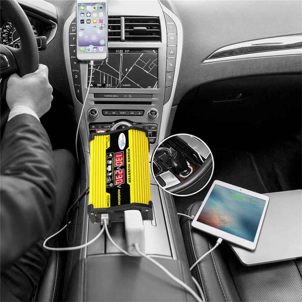 Portable Inverter Car Power Inverters DC12 Volt To AC220 Volt Transformer 4000W Modified Sine Wave Inverter USB Auto Inverters