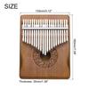 Uxcell 21-Key Thumb Piano Mini Portable Finger Piano Solid Core Wood Deep Brown Flower Pattern Handrail Tuning Hammer Music Learning Guide Gift for