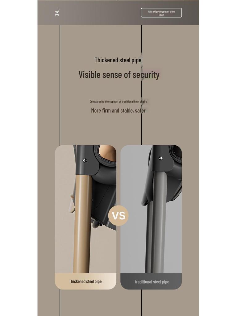 Multifunktionaler Verstellbarer Baby-Essstuhl mit Doppelschicht-Tablett: Faltbar und geeignet zum Sitzen oder Liegen