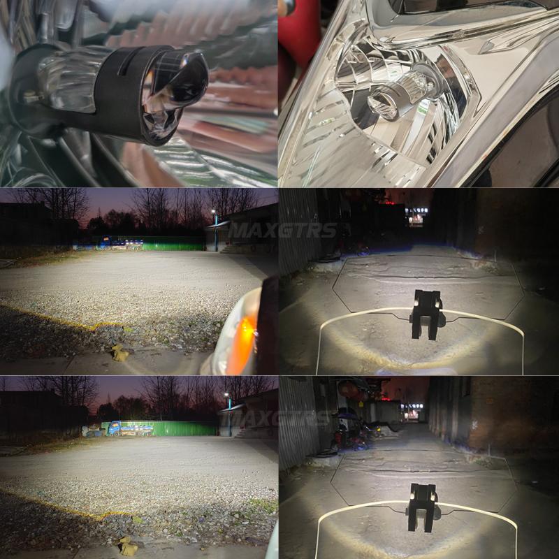 MAXGTRS Plug& Play H4 LED Headlight Mini Projector Lens LED Auto Lamp 110W Light 12000LM