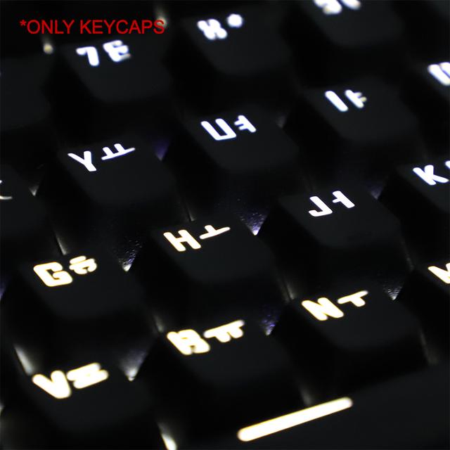 Russian Korean Backlit Keycap 104 /106 Key OEM Profile For Cherry Mx Keyboard White Black Set DIY Mechanical Keyboard Keycaps
