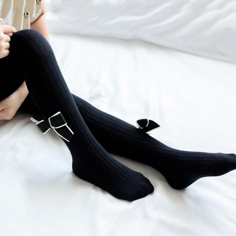 Herbst Frühling Süße Lolita Stil Bowknot Mädchen Strumpfhosen Frühling Herbst Baumwolle Strick Säuglingsstrumpf Kinder Strumpfhosen Babysocken 1-12 Jahre