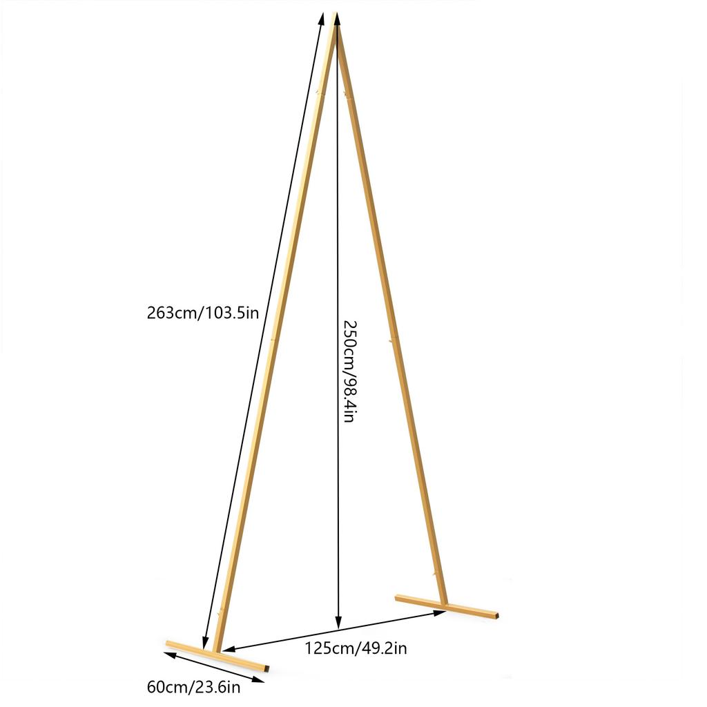 8 ft tall Gold Triangle Metal Arch Backdrop Stand Wedding Photo Background Party for your Vows,  Guest Shots,Head Table Backdrop